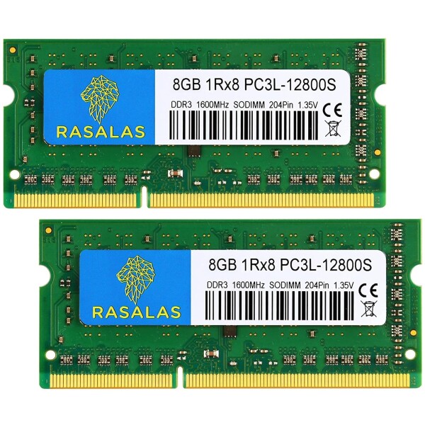 16GBノートPC用 メモリPC3L-12800S 8GB×2 枚 1Rx8 DDR3L 1600MHz SODIMM CL11 204Pin Non-ECC 電圧1.35V RAM