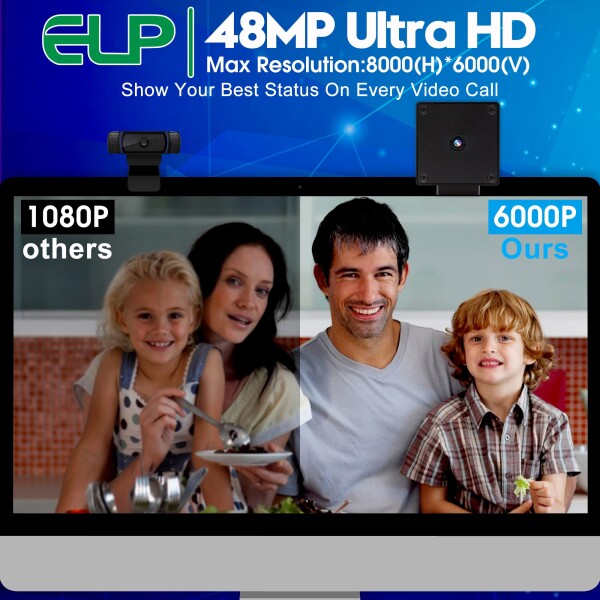 ELP 4800万画素 Webカメラ オートフォーカス 広角 小型 USBカメラ パソコン 8K ウェブカメラ UVC USB2.0 Webかめら 6000P PC USBカメラ ミニ ビデオカメラ CCTV 工業用 USB カメラ ELP-USB48MP01-KAF70 (70度オ_2