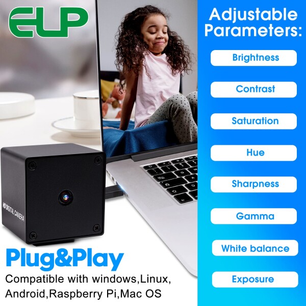 ELP 4800万画素 Webカメラ オートフォーカス 広角 小型 USBカメラ パソコン 8K ウェブカメラ UVC USB2.0 Webかめら 6000P PC USBカメラ ミニ ビデオカメラ CCTV 工業用 USB カメラ ELP-USB48MP01-KAF70 (70度オ_4