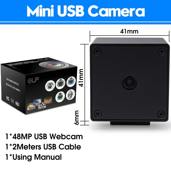 ELP 4800万画素 Webカメラ オートフォーカス 広角 小型 USBカメラ パソコン 8K ウェブカメラ UVC USB2.0 Webかめら 6000P PC USBカメラ ミニ ビデオカメラ CCTV 工業用 USB カメラ ELP-USB48MP01-KAF70 (70度オ_6