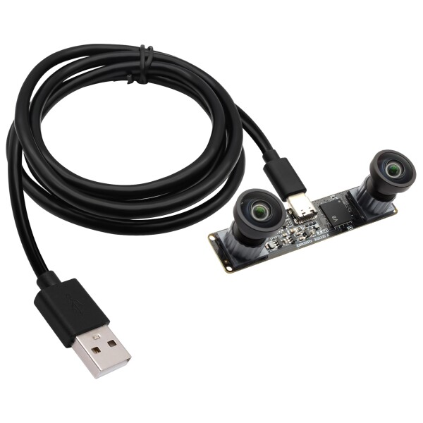 SVPRO 1200P 60fps グローバルシャッターUSBカメラ デュアルM12レンズ付き 3Dステレオ広角コンピュータービジョン 産業用顔認識カメラ Windows、Linux、Android、MacOS、Raspberry Pi用