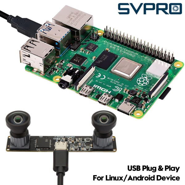 SVPRO 1200P 60fps グローバルシャッターUSBカメラ デュアルM12レンズ付き 3Dステレオ広角コンピュータービジョン 産業用顔認識カメラ Windows、Linux、Android、MacOS、Raspberry Pi用_3