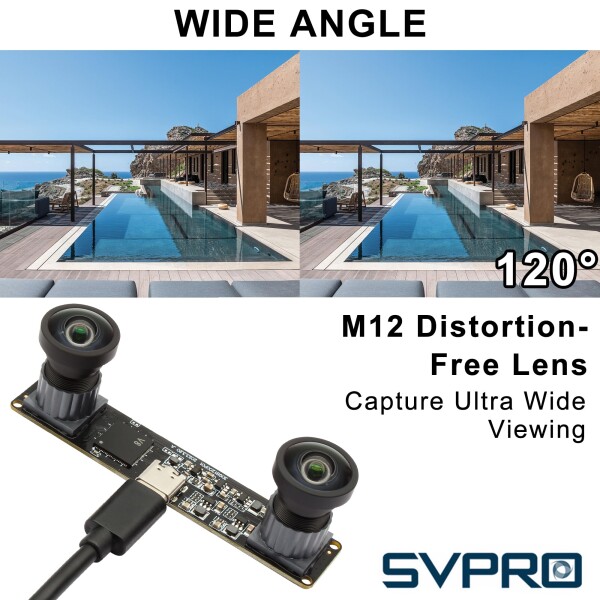 SVPRO 1200P 60fps グローバルシャッターUSBカメラ デュアルM12レンズ付き 3Dステレオ広角コンピュータービジョン 産業用顔認識カメラ Windows、Linux、Android、MacOS、Raspberry Pi用_4