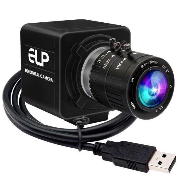 ELP マニュアルズームウェブカメラ1200万画素3.6-10mm可変焦点Webカメラコンピューター用12MP高速UVC USB2.0 PCカメラ 1080P 120fps デスクトップコンピューター用産業用USBセキュリティカメラ3倍ズ