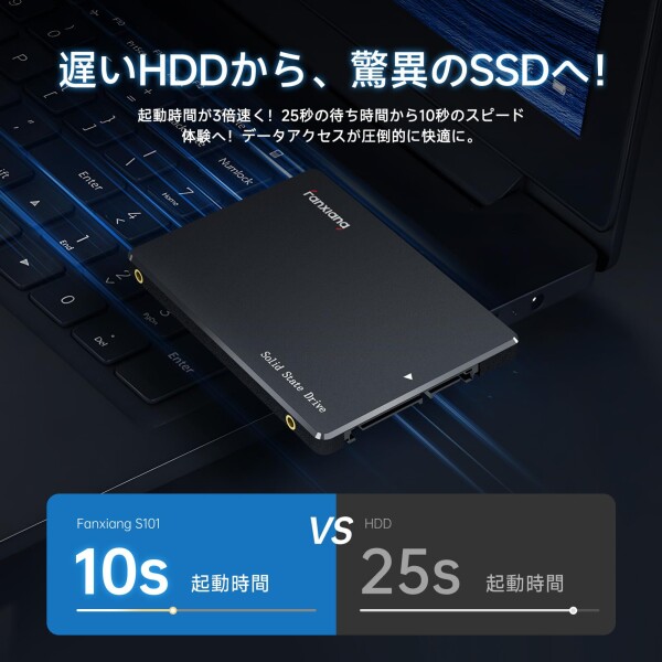 fanxiang SSD 512GB SATA 2.5インチ 内蔵SSD 7mm 3D NAND TLC採用 SATAIII 6Gb/s SSD PS4動作確認済 PC 耐久性 ノートパソコン/デスクトップ/PS4に対応/HDD換装 256GB/512GB/1GB/2TB S101 最大読み取り550MB/s 最大書込み_2