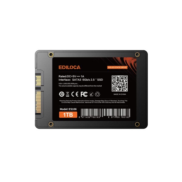 EDILOCA ES106 SSD 1TB 2.5インチ 7mm SATA3 6Gb/s 3D NAND TLC採用 内蔵型SSD エラー訂正機能 低消費電力 耐震 耐衝撃 3年保証 (1 TB)_6