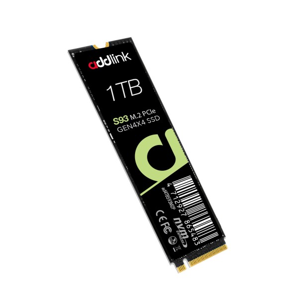 addlink 台灣製 S93 1TB PCIe Gen 4 x4 (最大転送速度 7,200MB/秒) NVMe M.2 2280 内蔵 SSD 国内正規保証品 (aJP1TBS93M2P)