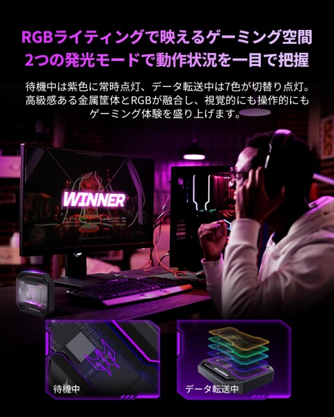 Acer Predator 外付けSSD 2TB GP30 USB3.2 Gen2x2 最大読出2000MB/s