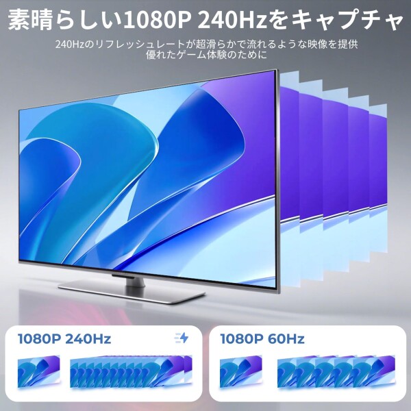 Guermok 4K@60FPS録画対応 HDMIキャプチャカード｜USB-C接続（USB-C→Aアダプター付属）｜4K@60Hzパススルー｜1080P@240FPS｜3.5mmオーディオ入力・マイク出力｜Switch 2/1・PS5/4・Quest 3・Xbox・iPad・Mac・PC_7