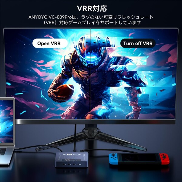ANYOYO キャプチャーボード 超低遅延 4K60fps HDR/VRR HDMIパススルー USB3.0 ゲーム実況・動画編集用 外付け録画カード Windows/Mac/Linux対応（Xbox Series X/S/Steam Deck対応）_1