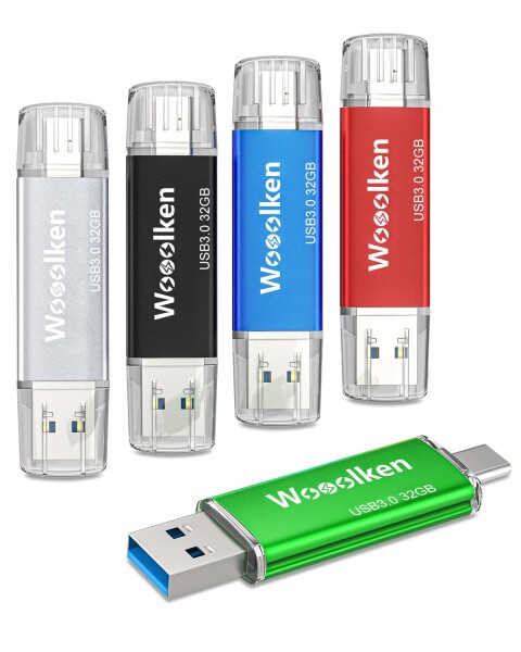 USBメモリ Type C 32GB 5個セット Wooolken USBフラッシュドライブ 2in1 OTG USB 3.0 + USB Cメモリ タイプC 高速伝送デュアルド サムドライブ