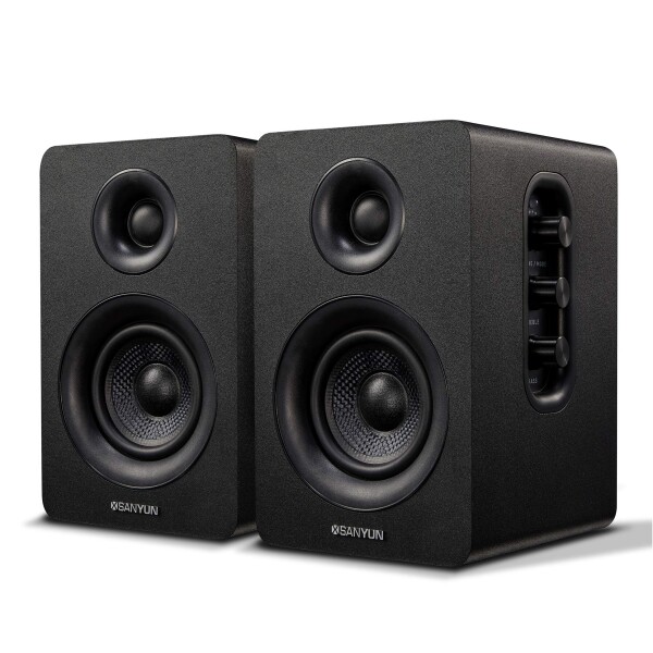 Sanyun SW208 アクティブブックシェルフスピーカー Bluetooth 5.0 3” DAC 24bit