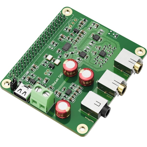 InnoMaker HiFi DAC Pro Hat ES9038Q2Mチップ搭載 Raspberry Pi 5/4/3B+/3B/Zero対応 - ハイレゾオーディオカード (PCM 384KHz/32bit & DSD512)、DACコンバーター、Volumio/Moode対応、ヘッドホン＆バランス出力