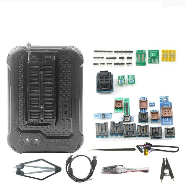 zmart XGecu T48 (TL866-3G) V12.25 プログラマ サポート 31000+ IC for EPROM/MCU/SPI/Nor/NAND Flash/EMMC/IC TESTER/ TL866II 交換 TL866II Plus ユニバーサル Minipro Programmer + 28 アダプター + テストクリップ PIC Bios 高速