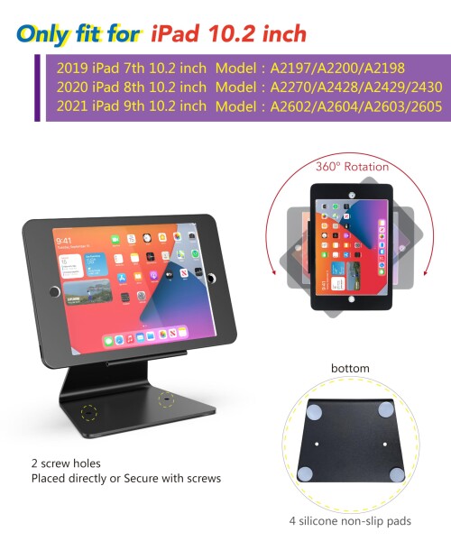 DDSHOW (ディーディーショウ) 卓上用 盗難防止 セキュリティ キオスクスタンド ホルダー ケース iPad 10.2インチ(第9世代 2021年/第8世代 2020年/第7世代 2019年)用 ロック付き キー付き フリップ_1