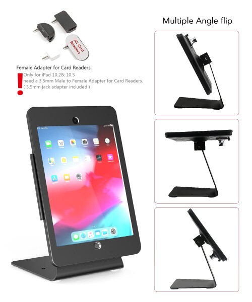 DDSHOW (ディーディーショウ) 卓上用 盗難防止 セキュリティ キオスクスタンド ホルダー ケース iPad 10.2インチ(第9世代 2021年/第8世代 2020年/第7世代 2019年)用 ロック付き キー付き フリップ_2