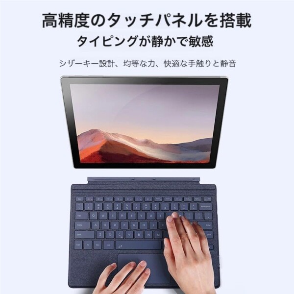 Surface Pro 12インチ (第12世代/2025年) 用 キーボード ワイヤレス サーフェス タブレットのキーボード タッチパッド付き 7色バックライト Typ-C充電式 軽量 薄型 カバー兼用 磁気吸着 分離使用_1