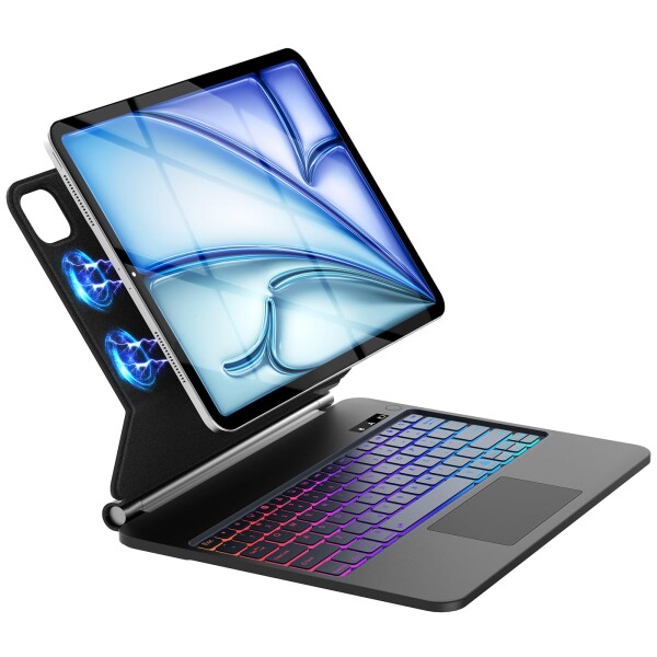 iPad Air 13インチマジックキーボード (M3 2025/M2 2024) ケース ipad pro 12.9 第6世代/第5世代/第4世代/第3世代 磁気吸着式 タッチパッド付き ケース 軽量 bluetooth 自動スリープ 多角度調整 USB-C充電