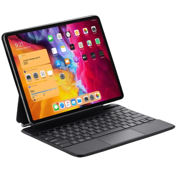 kaidisen マグネット式 iPadAir13インチ用の M3 M2 キーボード タッチパッド バックライト付き 磁気吸着式 iPad Pro 12.9 第6/5/4/3世代用の キーボードケース カバー 一体型 トラックパッド付き,ブ
