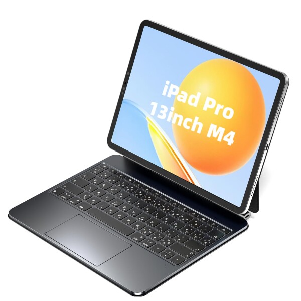 Bettdow  マジックキーボード 2024 iPad Pro M4 13インチ 対応スマートキーボードケース 単独充電不要 iPad Pro 13inch M4 専用 トラックパッド付き 高感度磁気吸着ケース JIS配列 日本語説明書 ブラ