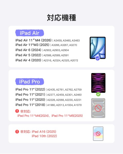 Inateck マジックキーボード JIS日本語配列 iPad Air 11インチ M4 2026/M3 2025/M2 2024 対応 iPad Air 第8/7/6/5/4世代 キーボード付きケース iPad Pro 11 第4/3/2/1世代 対応 トラックパッド搭載 7色バックライ_2