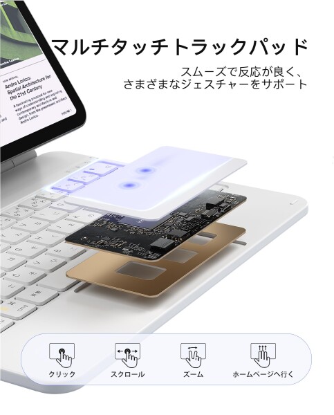 Inateck マジックキーボード JIS日本語配列 iPad Air 11インチ M4 2026/M3 2025/M2 2024 対応 iPad Air 第8/7/6/5/4世代 キーボード付きケース iPad Pro 11 第4/3/2/1世代 対応 トラックパッド搭載 7色バックライ_4