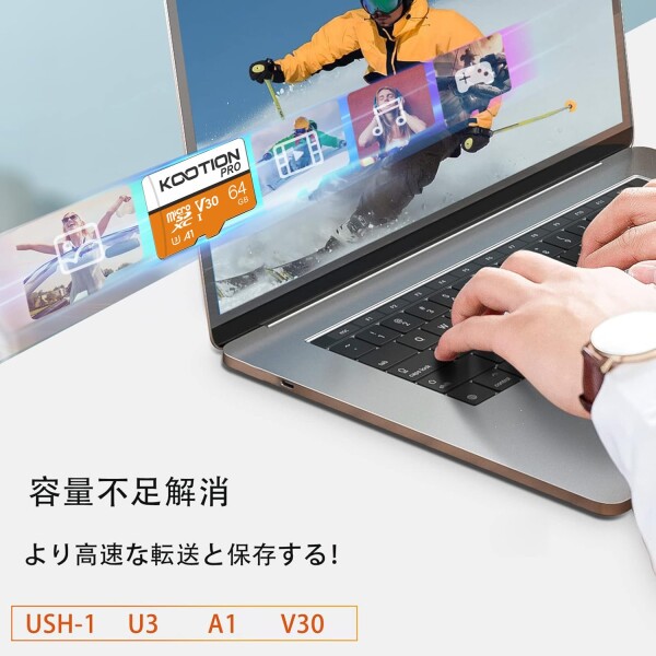 KOOTION microSD カード 64GB 5個セット TFカード SDアダプター付 Class10 UHS-Iメモリカード SDXC マイクロSDカード U3,A1,V30超高速転送スマートフォン ドライブレコーダー デジカメ ターブレッド PC_3