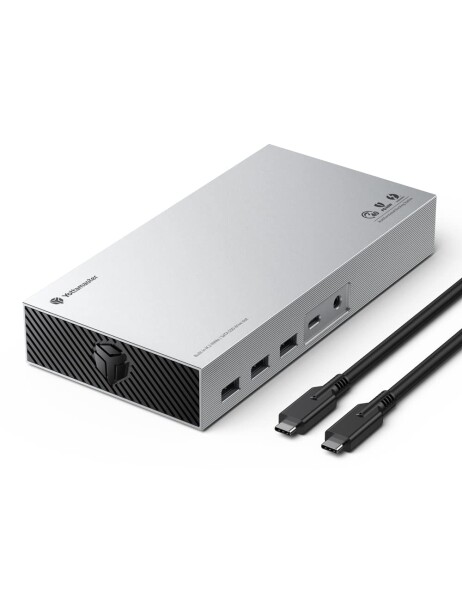 Yottamaster Thunderbolt 3 ドック、USB C ラップトップ ドッキング ステーション デュアル モニター、MacBook Pro/Dell/Lenovo/HP 用 15-in-1 ラップトップ ドック、シングル 5K/デュアル 4K@60Hz ディスプレ