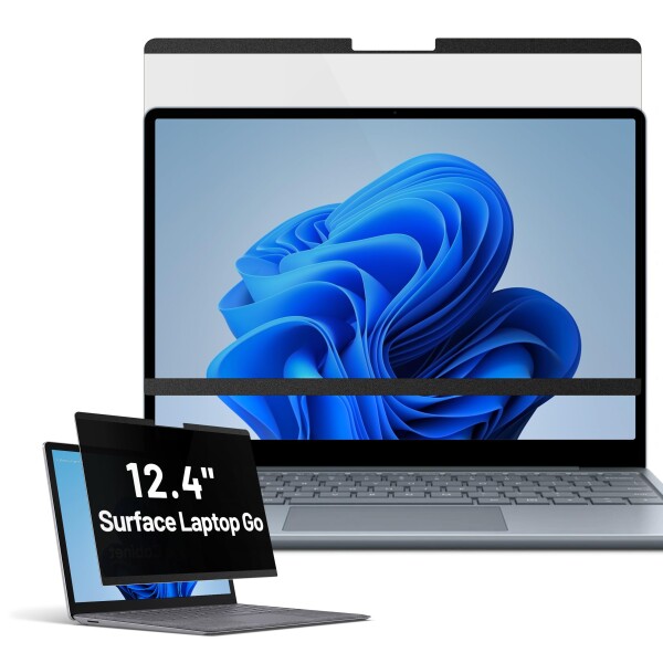 Surface Laptop Go 2 / 1 12.4インチ 用 覗き見防止 フィルム マグネット式 ノートパソコン プライバシーフィルター PC 液晶保護フィルム 両面使用可能 ブルーライトカット 反射防止 傷防止 プラ