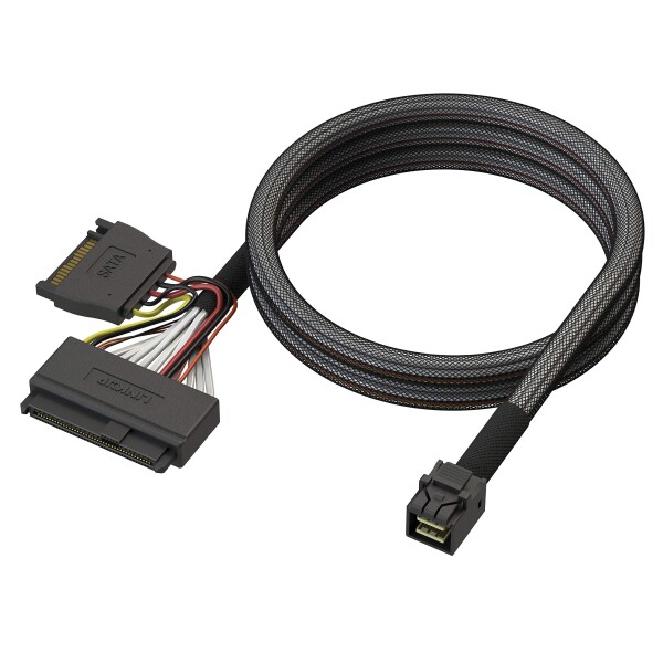 LINKUP SATA電源付き、内部16G U.2ケーブル（85[オーム] 85 ohm PCIE 3.0 Mini SAS HD-U.2 / SFF-8643-SFF-8639ケーブル） - 0.9m / 3フィート_4