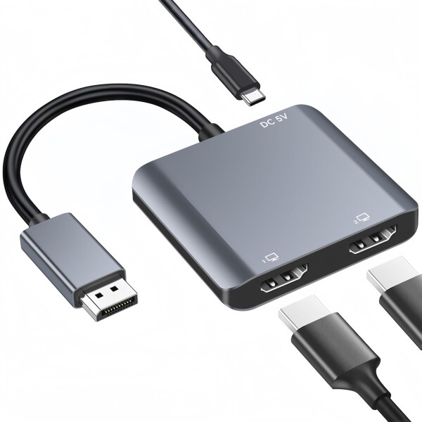 MST DisplayPort to デュアル HDMI アダプター 4K マルチモニター プリッター 分配器 デュアルモニタ DP 1.2 to 2 HDMI モニターWindows MST拡張モード対応