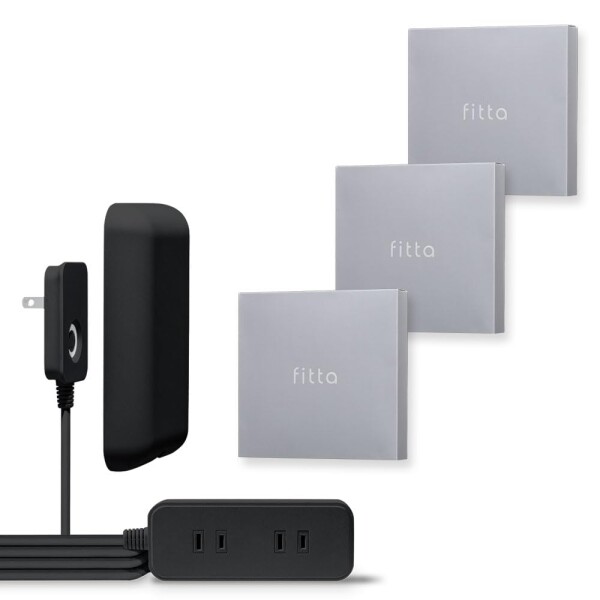 fitta 電源タップ 壁に溶け込む コンセントカバー (ブラック) (3個セット) 0.9m 3個口 ほこりシャッター コンセント タップ コンセントガード おしゃれ