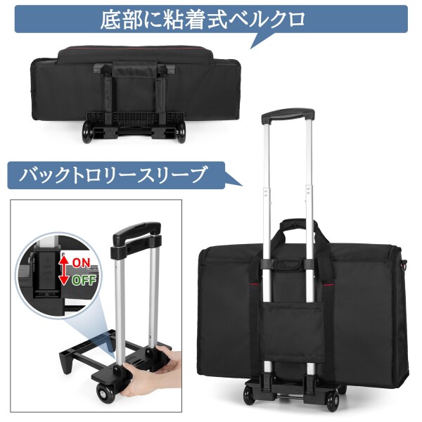 Trunab LCD用キャリングバッグ 24インチ用 ホイール付き 液晶ディスプレイ用キャリングバッグ 2枚収納 モニターバッグ_2