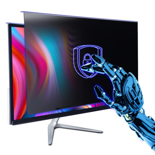 GUDTEKE 27インチ PCモニター用 覗き見防止 保護フィルム吊り下げ式プライバシースクリーン保護フィルムと互換 ワイドスクリーン対応コンピュータのモニター、ワイド高比16:9、ブルーラ
