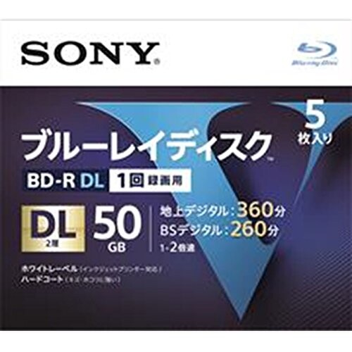 ソニー ブルーレイディスク BD DL 4倍速 1回録画用 50GB Ｒ＿２層５Ｐ