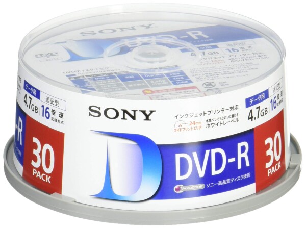 ソニー データ用DVD-R 16倍速 スピンドルケース 30枚パック 30DMR47LLPP