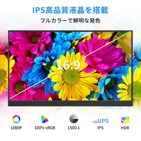 KEEPTIME 覗き防止フィルター付き モバイルモニター 15.6インチ 1920×1080 ポータブルディスプレイ IPSパネル 非光沢 薄型・軽量 マグネット式カバー 液晶保護フィルム USB Type-C・ミニHDMI対応 P_1