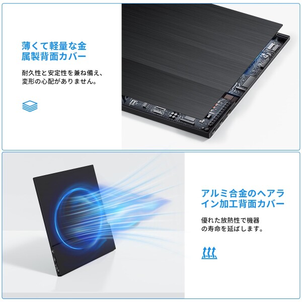 KEEPTIME 覗き防止フィルター付き モバイルモニター 15.6インチ 1920×1080 ポータブルディスプレイ IPSパネル 非光沢 薄型・軽量 マグネット式カバー 液晶保護フィルム USB Type-C・ミニHDMI対応 P_7