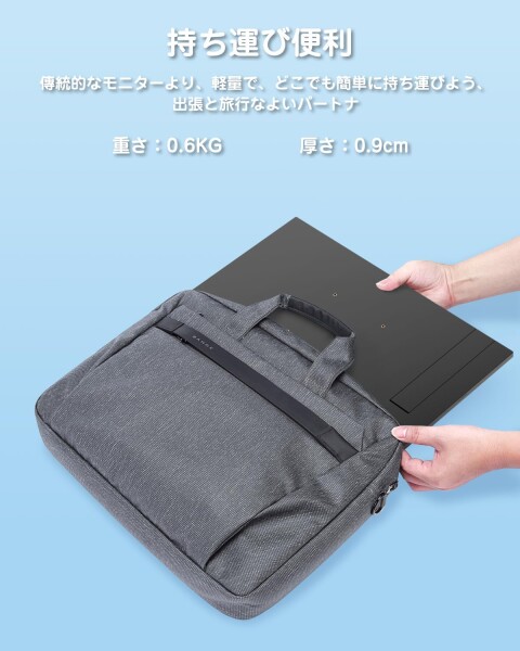 Yodoit モバイルモニター 自立型 15.6インチ VESA対応 ポータブルモニター 軽量 持ち運び便利 100％sRGB 1080P FHD Tpye-C/mini HDMI スピーカー内蔵 Switch/PS4/PS5/XBOX/PC/Macなど対応 (ブラック)_4