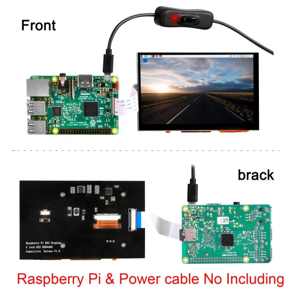 OSOYOO 5インチTFT タッチスクリーン DSIコネクタ LCDディスプレイモニター 800×480解像度 ラズベリーパイ2 3 3 4 B+ raspberry pi 5 用 日本語説明書付き_7