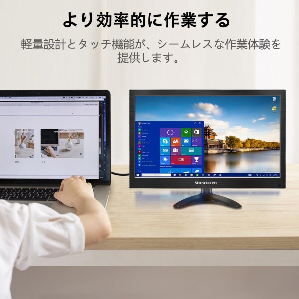 PC タッチスクリーン モニター 14 インチ ポータブル タッチスクリーン HDR 1920x1080 100% sRGB HDMI/USB-C IPS ディスプレイ PC/ラップトップ/PS4-5/Switch 用、14 インチ セキュリティ CCTV モニター
