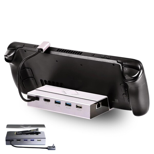 EGGSLINER GAMES ゲーミングドック ストレージ拡張 Steam Deck/ROG Ally X 対応 ドッキングステーション 4K HDMI ギガビットLAN 100WPD (Legion Go 対応)