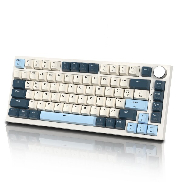 ATTACK SHARK K85 75％ ラピッドトリガー ゲーミングキーボード 磁気スイッチ ガスケットマウント ホットスワップ対応 アンチゴースト PBTキーキャップ TKL 82キー ノブ付き 有線Type-C接続 Windows