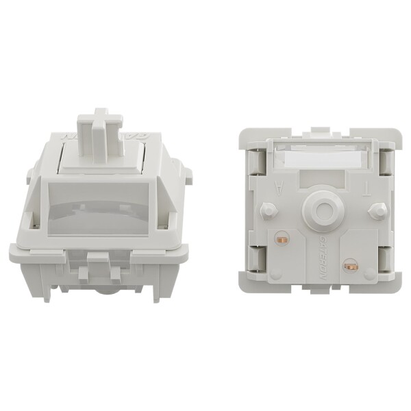 GATERON スムージーキーボードスイッチ、リニアRGB LED 5ピン ホワイト 22mm デュアルステージスプリングファクトリープレ潤滑40gfフルPOMキースイッチ MXメカニカルキーボード用(105個)