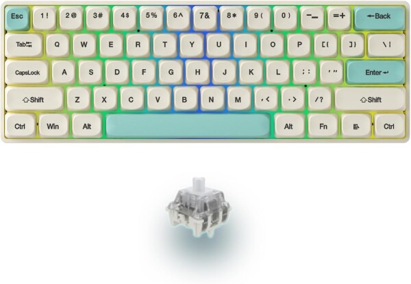 ラピッドトリガー キーボード：ゲーミングキーボード メカニカル式 磁気軸 精度RT0.04mm RGB発光 61キー 伝送スピード8000HZ Type-C USB有線接続 マグネチックシャフト LEDバックライト付き ゲー