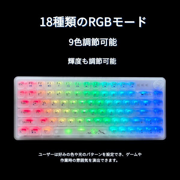 ROTISNAR × EWEADN V82 透明メカニカルキーボード 81キー+1 ノブ 付き 75%レイアウト 3モード無線接続 Bluetooth/2.4G/Type-C ワイヤレスキーボード ホットスワップ対応 RGBライト Mac/Win対応 ゲーミング ROTISNAR × EWEADN V82 透明メカニカルキーボード 81キー+1 ノブ 付き 75%レイアウト 3モード無線接続 Bluetooth/2.4G/Type-C ワイヤレスキーボード ホットスワップ対応 RGBライト Mac/Win対応 ゲーミング