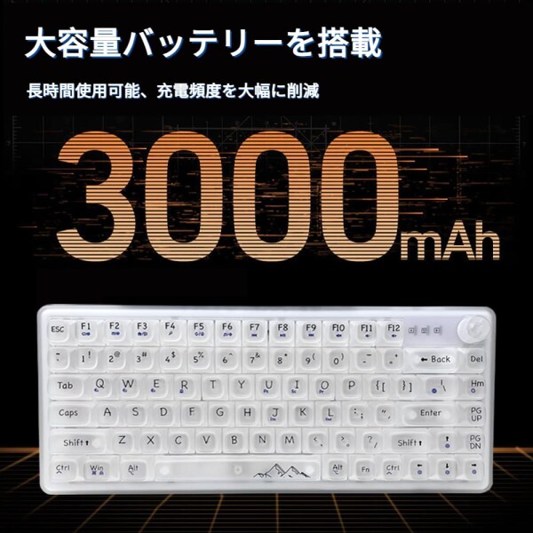 ROTISNAR × EWEADN V82 透明メカニカルキーボード 81キー+1 ノブ 付き 75%レイアウト 3モード無線接続 Bluetooth/2.4G/Type-C ワイヤレスキーボード ホットスワップ対応 RGBライト Mac/Win対応 ゲーミング ROTISNAR × EWEADN V82 透明メカニカルキーボード 81キー+1 ノブ 付き 75%レイアウト 3モード無線接続 Bluetooth/2.4G/Type-C ワイヤレスキーボード ホットスワップ対応 RGBライト Mac/Win対応 ゲーミング