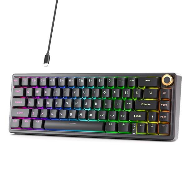 iClever ゲーミングキーボード テンキーレス 赤軸 メカニカル