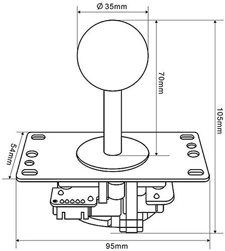 Sanwa JLF-TP-8YT-SK OEM Red Ball Handle Arcade Joystick 4 & 8 Way Adjustable (Mad Catz SF4 Tournament Joystick Compatible)