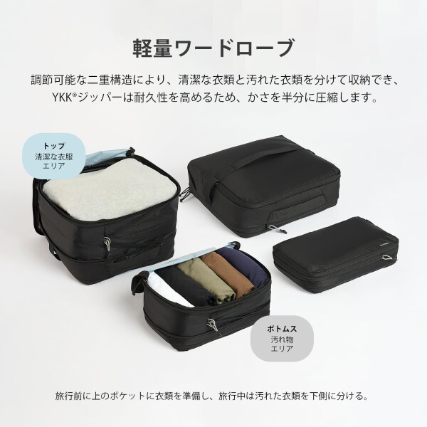 NextPacker 超軽量 旅行圧縮バッグ 4点セット YKK 防水 圧縮袋 圧縮ポーチ シューズバッグ 大容量 両面収納 衣類 下着 靴用 洗面用具 小物入れ 出張 トラベルポーチ 海外 旅行便利グッズ (G4、_2